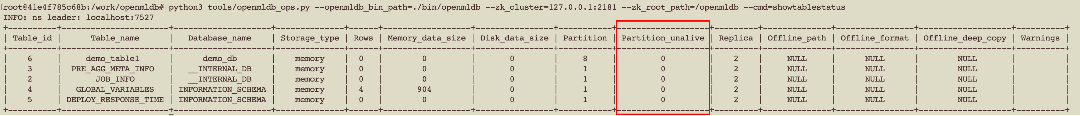 运维命令状态 — OpenMLDB documentation